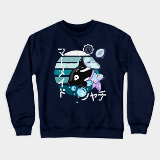 Cute Kawaii Orca with Mermaid Tail Crewneck Sweatshirt